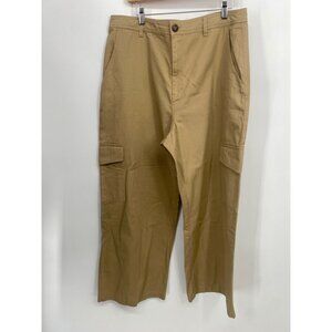 BP Cargo Chino Pants Womens Plus Size Xl Beige Khaki Wide Leg new